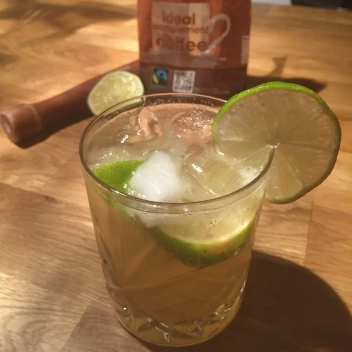 Dark Caipirinha cocktail